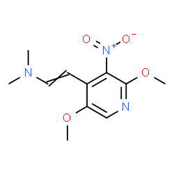 ChemSpider 2D Image | 2-(2,5-Dimethoxy-3-nitro-4-pyridinyl)-N,N-dimethylethenamine | C11H15N3O4