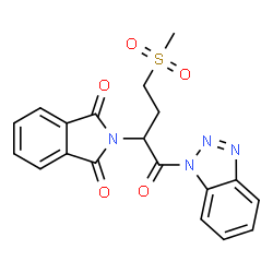 ChemSpider 2D Image | 2-[1-(1H-Benzotriazol-1-yl)-4-(methylsulfonyl)-1-oxo-2-butanyl]-1H-isoindole-1,3(2H)-dione | C19H16N4O5S