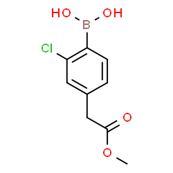 ChemSpider 2D Image | [2-Chloro-4-(2-methoxy-2-oxoethyl)phenyl]boronic acid | C9H10BClO4