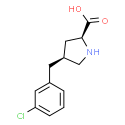 ChemSpider 2D Image | (4S)-4-(3-Chlorobenzyl)-L-proline | C12H14ClNO2