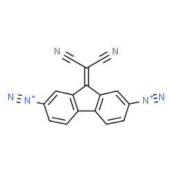 ChemSpider 2D Image | 9-(Dicyanomethylene)-9H-fluorene-2,7-bis(diazonium) | C16H6N6