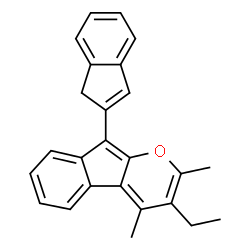 ChemSpider 2D Image | 3-Ethyl-9-(1H-inden-2-yl)-2,4-dimethylindeno[2,1-b]pyran | C25H22O