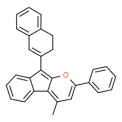 ChemSpider 2D Image | 9-(3,4-Dihydro-2-naphthalenyl)-4-methyl-2-phenylindeno[2,1-b]pyran | C29H22O