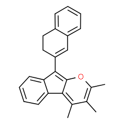 ChemSpider 2D Image | 9-(3,4-Dihydro-2-naphthalenyl)-2,3,4-trimethylindeno[2,1-b]pyran | C25H22O