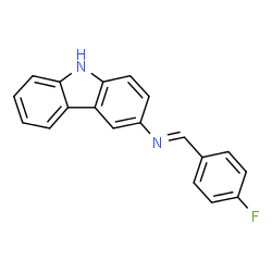 ChemSpider 2D Image | (E)-N-(9H-Carbazol-3-yl)-1-(4-fluorophenyl)methanimine | C19H13FN2