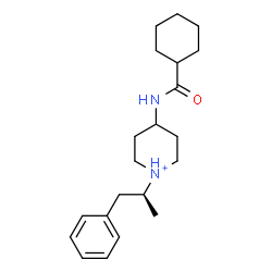 ChemSpider 2D Image | 4-[(Cyclohexylcarbonyl)amino]-1-[(2S)-1-phenyl-2-propanyl]piperidinium | C21H33N2O