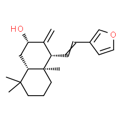 ChemSpider 2D Image | (2S,4R,4aS,8aS)-4-[2-(3-Furyl)vinyl]-4a,8,8-trimethyl-3-methylenedecahydro-2-naphthalenol | C20H28O2
