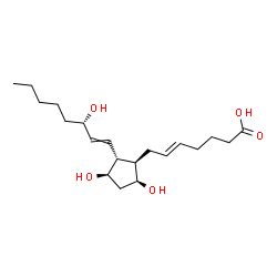 ChemSpider 2D Image | (5E,9alpha,11alpha,15S)-9,11,15-Trihydroxyprosta-5,13-dien-1-oic acid | C20H34O5