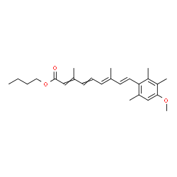 ChemSpider 2D Image | Butyl (6E,8E)-9-(4-methoxy-2,3,6-trimethylphenyl)-3,7-dimethyl-2,4,6,8-nonatetraenoate | C25H34O3