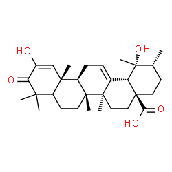 ChemSpider 2D Image | (5xi)-2,19-Dihydroxy-3-oxoursa-1,12-dien-28-oic acid | C30H44O5