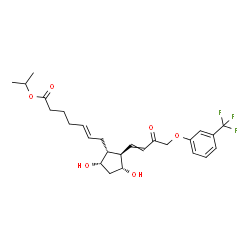 ChemSpider 2D Image | Isopropyl (5E)-7-[(1R,2R,3R,5S)-3,5-dihydroxy-2-{3-oxo-4-[3-(trifluoromethyl)phenoxy]-1-buten-1-yl}cyclopentyl]-5-heptenoate | C26H33F3O6