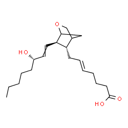 ChemSpider 2D Image | (5E)-7-{(5S,6R)-6-[(3S)-3-Hydroxy-1-octen-1-yl]-2-oxabicyclo[2.2.1]hept-5-yl}-5-heptenoic acid | C21H34O4