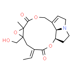 ChemSpider 2D Image | (12xi,13xi,15E)-19-Hydroxy-12,13-epoxysenecionan-11,16-dione | C18H23NO6