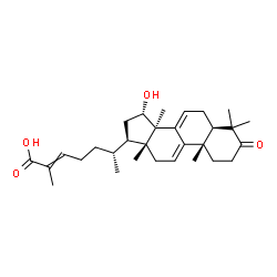 ChemSpider 2D Image | (15alpha)-15-Hydroxy-3-oxolanosta-7,9(11),24-trien-26-oic acid | C30H44O4