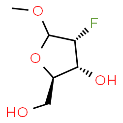 ChemSpider 2D Image | Methyl 2-deoxy-2-fluoro-D-ribofuranoside | C6H11FO4