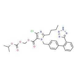 ChemSpider 2D Image | [(Isopropoxycarbonyl)oxy]methyl 2-butyl-4-chloro-1-{[2'-(2H-tetrazol-5-yl)-4-biphenylyl]methyl}-1H-imidazole-5-carboxylate | C27H29ClN6O5