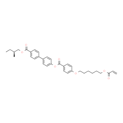 ChemSpider 2D Image | (2S)-2-Methylbutyl 4'-[(4-{[6-(acryloyloxy)hexyl]oxy}benzoyl)oxy]-4-biphenylcarboxylate | C34H38O7