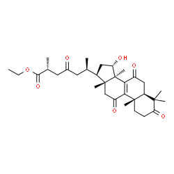 ChemSpider 2D Image | Ethyl (15alpha,25R)-15-hydroxy-3,7,11,23-tetraoxolanost-8-en-26-oate | C32H46O7