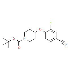 ChemSpider 2D Image | tert-butyl 4-(4-cyano-2-fluorophenoxy)piperidine-1-carboxylate | C17H21FN2O3