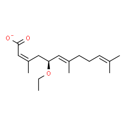 ChemSpider 2D Image | (2Z,5S,6E)-5-Ethoxy-3,7,11-trimethyl-2,6,10-dodecatrienoate | C17H27O3