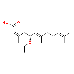 ChemSpider 2D Image | (2Z,5S,6E)-5-Ethoxy-3,7,11-trimethyl-2,6,10-dodecatrienoic acid | C17H28O3