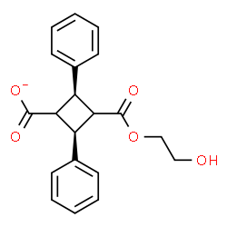 ChemSpider 2D Image | (2R,4S)-3-[(2-Hydroxyethoxy)carbonyl]-2,4-diphenylcyclobutanecarboxylate | C20H19O5