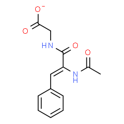 ChemSpider 2D Image | {[(2Z)-2-Acetamido-3-phenyl-2-propenoyl]amino}acetate | C13H13N2O4