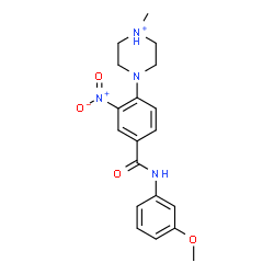 ChemSpider 2D Image | 4-{4-[(3-Methoxyphenyl)carbamoyl]-2-nitrophenyl}-1-methylpiperazin-1-ium | C19H23N4O4