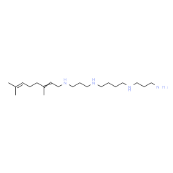 ChemSpider 2D Image | N-(3-Aminopropyl)-N'-{3-[(3,7-dimethyl-2,6-octadien-1-yl)amino]propyl}-1,4-butanediamine | C20H42N4
