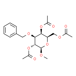 ChemSpider 2D Image | Methyl 2,4,6-tri-O-acetyl-3-O-benzyl-beta-D-galactopyranoside | C20H26O9