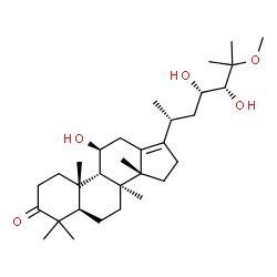 ChemSpider 2D Image | (8alpha,9beta,11beta,14beta,23S,24R)-11,23,24-Trihydroxy-25-methoxydammar-13(17)-en-3-one | C31H52O5