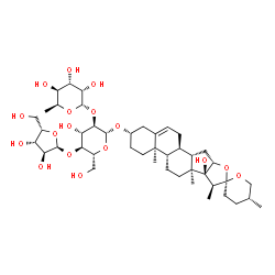 ChemSpider 2D Image | (3beta,25R)-17-Hydroxyspirost-5-en-3-yl 6-deoxy-alpha-L-gulopyranosyl-(1->2)-[alpha-L-xylofuranosyl-(1->4)]-beta-D-glucopyranoside | C44H70O17