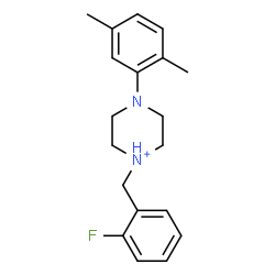 ChemSpider 2D Image | 4-(2,5-Dimethylphenyl)-1-(2-fluorobenzyl)piperazin-1-ium | C19H24FN2