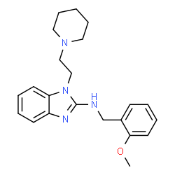 ChemSpider 2D Image | N-(2-Methoxybenzyl)-1-[2-(1-piperidinyl)ethyl]-1H-benzimidazol-2-amine | C22H28N4O