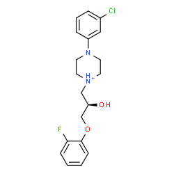 ChemSpider 2D Image | 4-(3-Chlorophenyl)-1-[(2R)-3-(2-fluorophenoxy)-2-hydroxypropyl]piperazin-1-ium | C19H23ClFN2O2