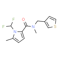 ChemSpider 2D Image | 1-(Difluoromethyl)-N,5-dimethyl-N-(3-thienylmethyl)-1H-pyrrole-2-carboxamide | C13H14F2N2OS