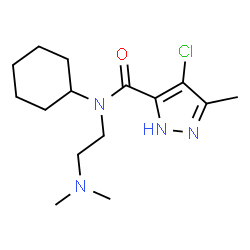 ChemSpider 2D Image | 4-Chloro-N-cyclohexyl-N-[2-(dimethylamino)ethyl]-3-methyl-1H-pyrazole-5-carboxamide | C15H25ClN4O