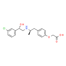 ChemSpider 2D Image | {4-[(2R)-2-{[(2S)-2-(3-Chlorophenyl)-2-hydroxyethyl]amino}propyl]phenoxy}acetic acid | C19H22ClNO4