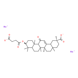 ChemSpider 2D Image | Disodium (3beta,5xi,8xi,9xi,10xi,17xi,18xi)-3-[(3-carboxylatopropanoyl)oxy]-11-oxoolean-12-en-30-oate | C34H48Na2O7