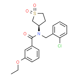 ChemSpider 2D Image | N-(2-Chlorobenzyl)-N-[(3R)-1,1-dioxidotetrahydro-3-thiophenyl]-3-ethoxybenzamide | C20H22ClNO4S