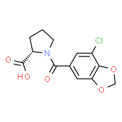ChemSpider 2D Image | 1-[(7-Chloro-1,3-benzodioxol-5-yl)carbonyl]-L-proline | C13H12ClNO5