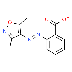 ChemSpider 2D Image | 2-[(E)-(3,5-Dimethyl-1,2-oxazol-4-yl)diazenyl]benzoate | C12H10N3O3