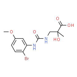 ChemSpider 2D Image | 3-{[(2-Bromo-5-methoxyphenyl)carbamoyl]amino}-2-hydroxy-2-methylpropanoic acid | C12H15BrN2O5