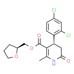 ChemSpider 2D Image | (2S)-Tetrahydro-2-furanylmethyl (4R)-4-(2,4-dichlorophenyl)-2-methyl-6-oxo-1,4,5,6-tetrahydro-3-pyridinecarboxylate | C18H19Cl2NO4