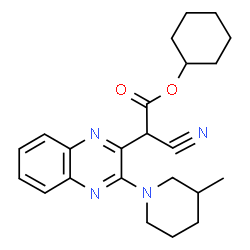 ChemSpider 2D Image | Cyclohexyl cyano[3-(3-methyl-1-piperidinyl)-2-quinoxalinyl]acetate | C23H28N4O2