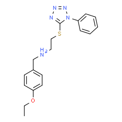 ChemSpider 2D Image | N-(4-Ethoxybenzyl)-2-[(1-phenyl-1H-tetrazol-5-yl)sulfanyl]ethanaminium | C18H22N5OS