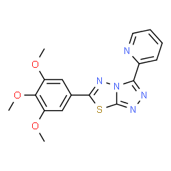 ChemSpider 2D Image | 3-(2-Pyridinyl)-6-(3,4,5-trimethoxyphenyl)[1,2,4]triazolo[3,4-b][1,3,4]thiadiazole | C17H15N5O3S