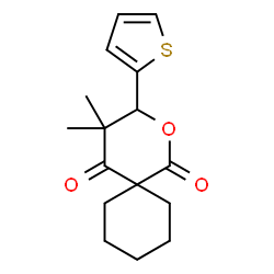 ChemSpider 2D Image | 4,4-Dimethyl-3-(2-thienyl)-2-oxaspiro[5.5]undecane-1,5-dione | C16H20O3S