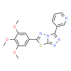 ChemSpider 2D Image | 3-(3-Pyridinyl)-6-(3,4,5-trimethoxyphenyl)[1,2,4]triazolo[3,4-b][1,3,4]thiadiazole | C17H15N5O3S