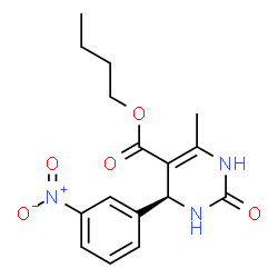 ChemSpider 2D Image | Butyl (4S)-6-methyl-4-(3-nitrophenyl)-2-oxo-1,2,3,4-tetrahydro-5-pyrimidinecarboxylate | C16H19N3O5